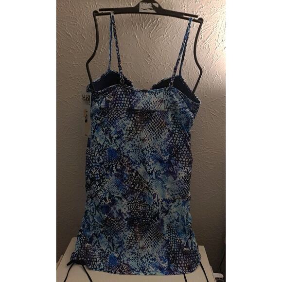 Spanx Swim Suit Plus Shaped Blue Snake One Piece Underwire Sz 14 D/DD NWT $198 - Picture 7 of 12